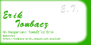 erik tombacz business card